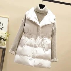 Fashion  Waist Retraction Down Cotton Vest New 2023 Autumn Winter Coat Jacket Women's Down Cotton Waistcoat Tops Female B475