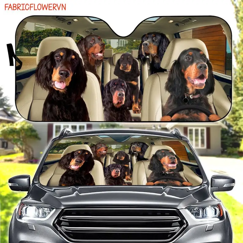 Gordon Setter Car Sunshade, Gordon Setter Car Decoration, Dog Windshield, Dog Lovers Gift, Dog Car Sunshade, Gift For Mom, Gift