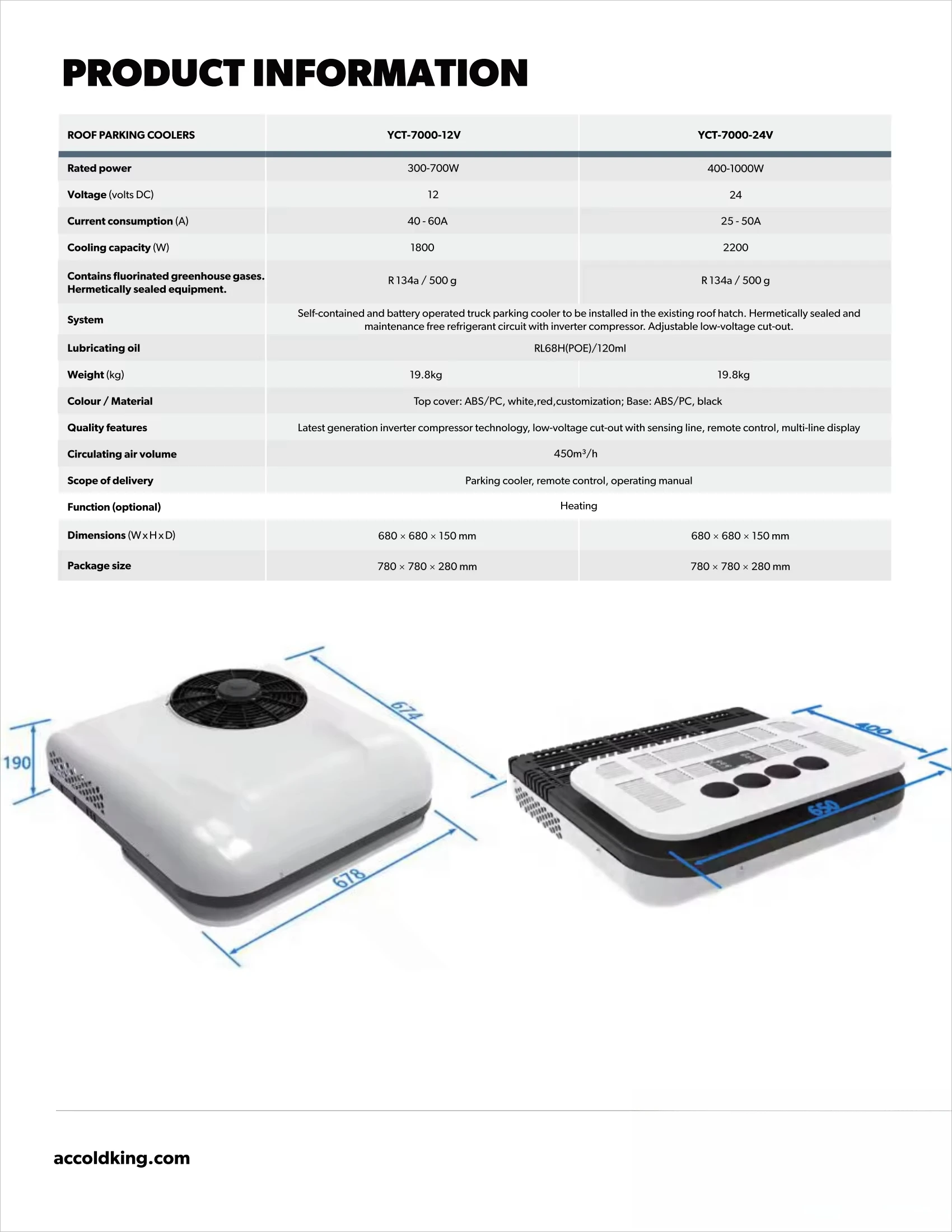 أنظمة مكيف الهواء RV سقف الشاحنة 12 فولت 24 فولت، مواقف السيارات المبردة للسيارة #2