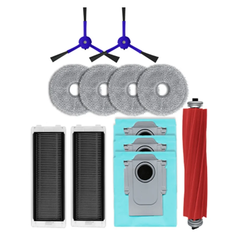 AB43-12PCS pour Roborock Q Revo P10 A7400RR Robot aspirateurs pièces de nettoyage brosse latérale principale filtre Hepa vadrouille tissus sac à poussière
