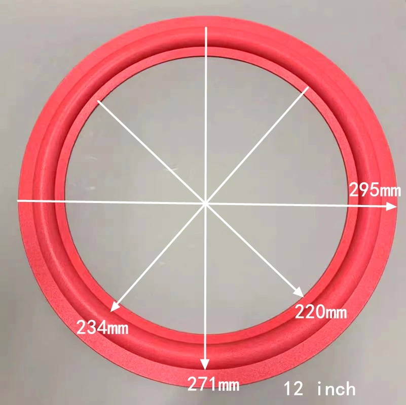 2 Pcs 8/10/12 inch Red Speaker Foam Surround Subwoofer Woofer Speaker Repair DIY Part Sponge Ring Side