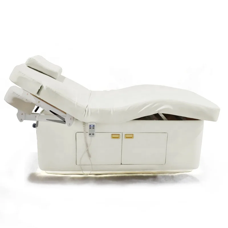 التدفئة الكهربائية سبا صالون العلاج الجمال السرير 2 موتور خزانة خشبية طاولة التدليك الطبية سرير تدليك كهربائي #2