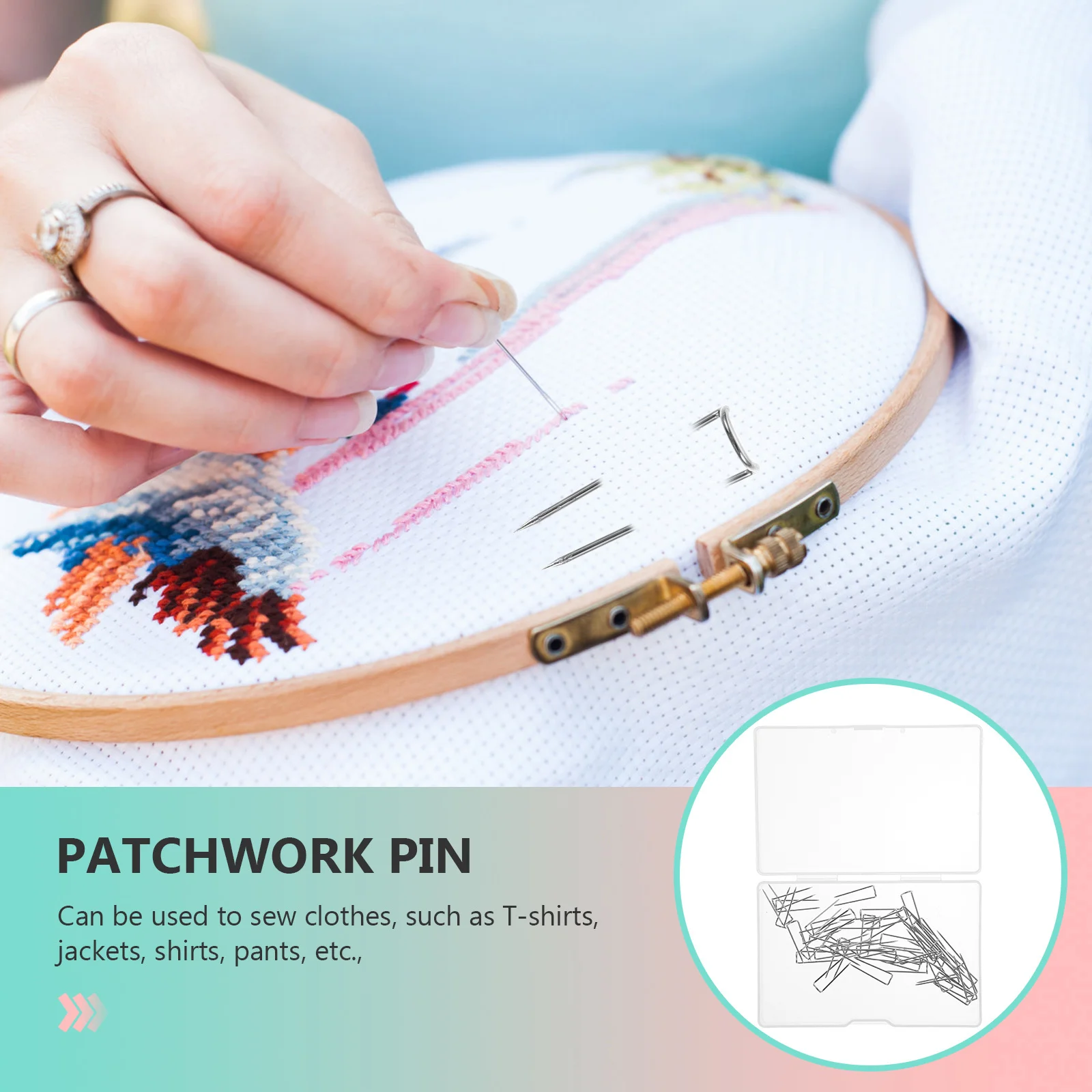 

200Pcs Patchwork Pin U Shape Sewing Needle Heavy Duty Stainless Steel Locating Pins for Fabric Secure Holding Sewing Accessories