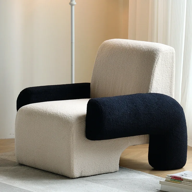 

Nordic light luxury single sofa small apartment designer creative living room balcony lazy Internet celebrity lamb wool