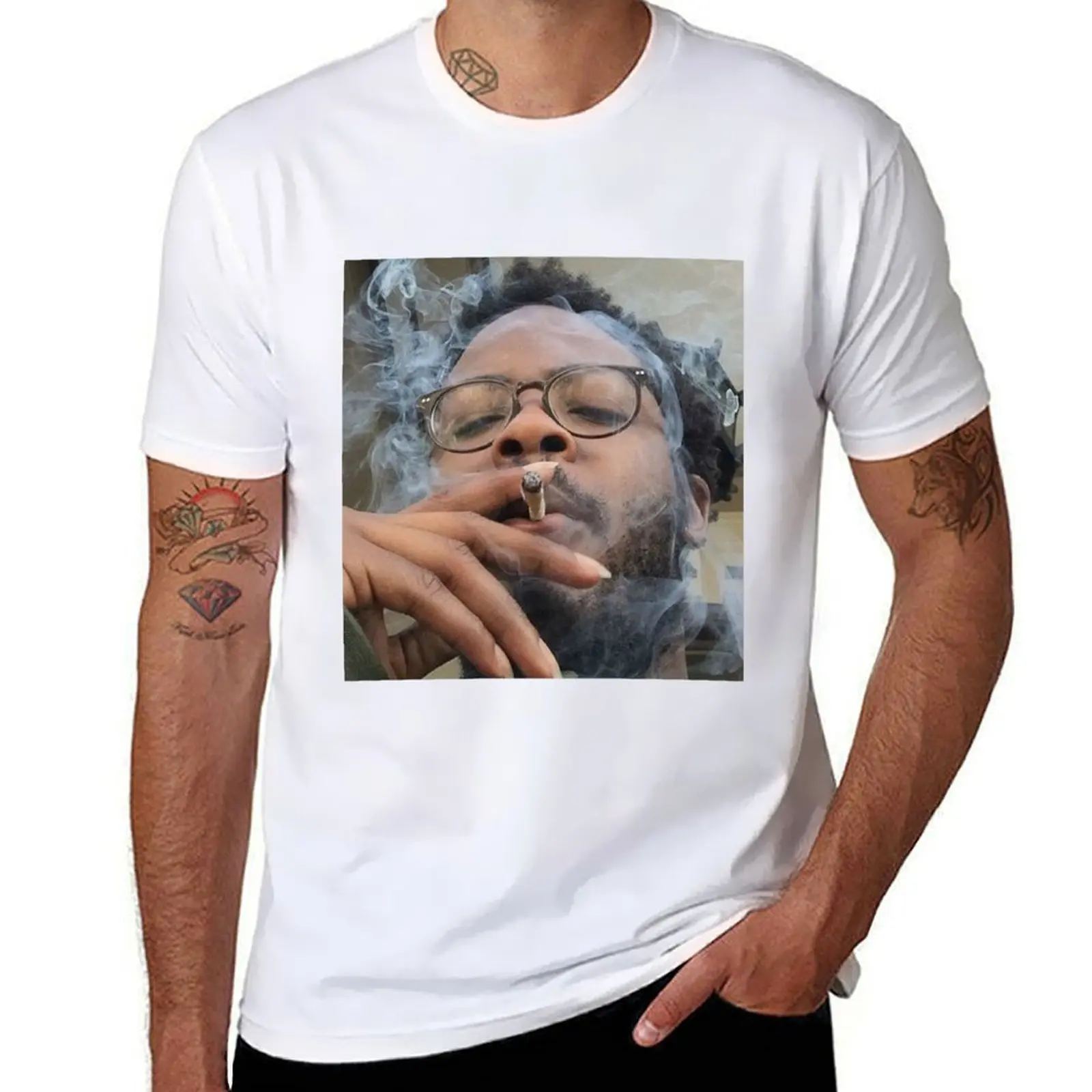 KNOWLEDGE, KNXWLEDGE, RAP, HIP HOP, JAZZ, MUSIC, PRODUCER, WEED, SMOKE T-Shirt t shirt for man man t shirt cotton T-Shirt