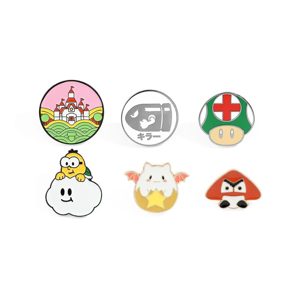 Super Mario Serie Broche Anime Randapparatuur Pad Emaille Pin Accessoires Toepasbaar Op Kleding Rugzak Pin Decoratie Sieraden