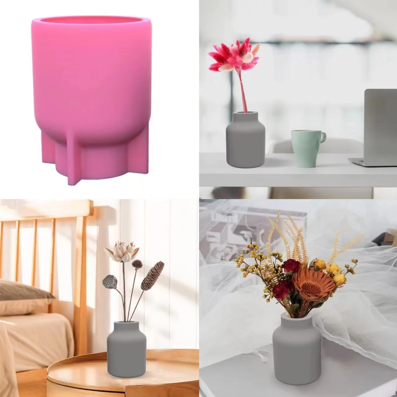 Imagem -02 - Molde de Silicone de Vaso de Resina Epóxi Grande Faça Você Mesmo Vaso de Flores de Gesso Concreto Decoração de Jardinagem para Casa