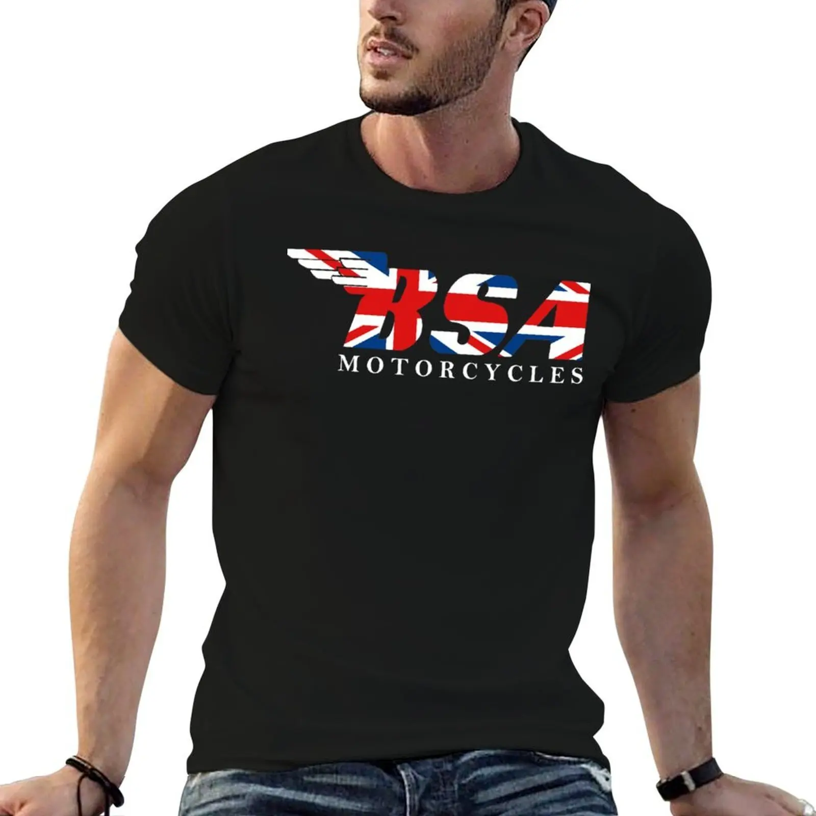 

BSA UK Flag Logo T-Shirt anime tshirt man t shirts cotton T-Shirt