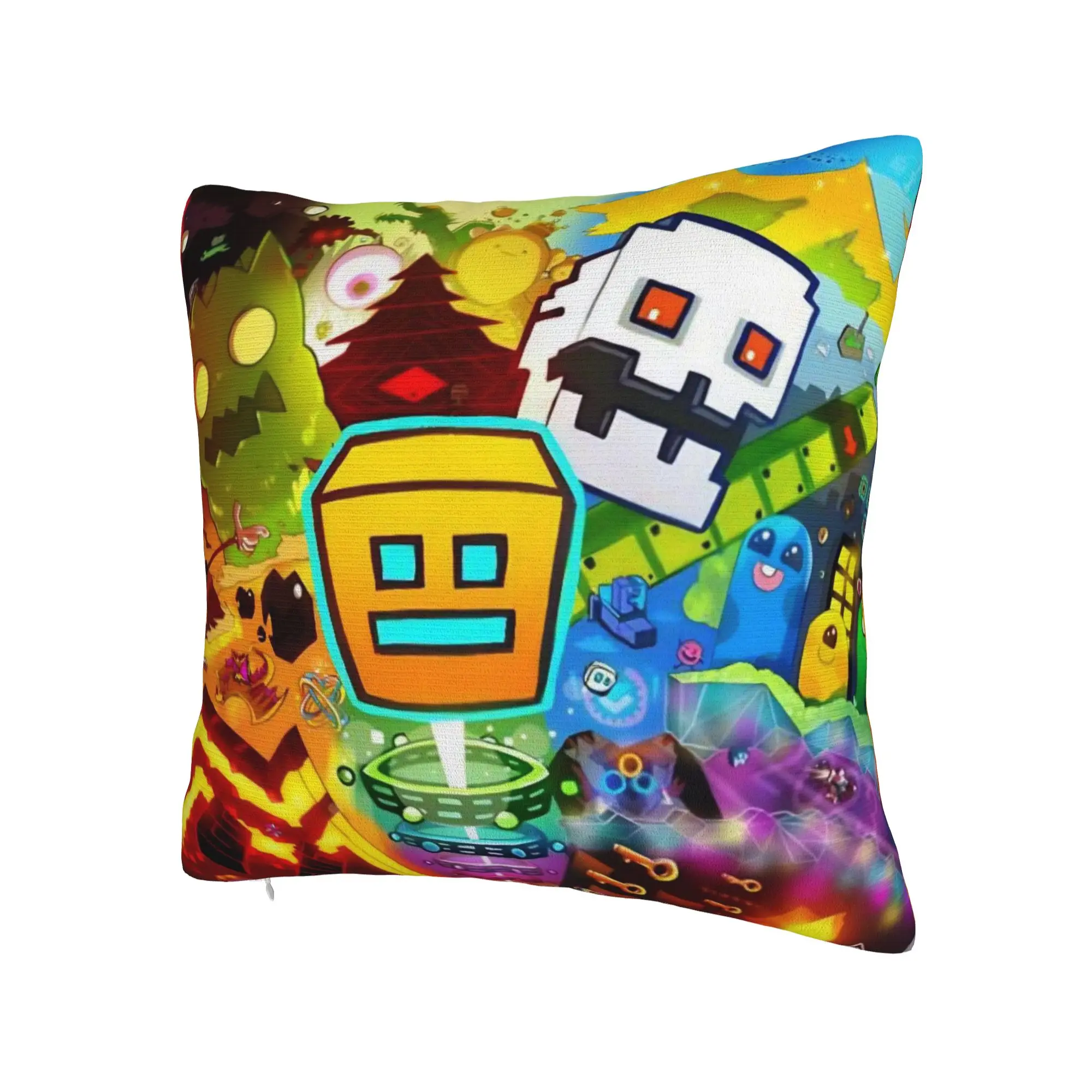 Geometry Dash Games Pillowcases Accessories Printing Cushion Cover Decoration  Pillow Case Cover Home Multi Size