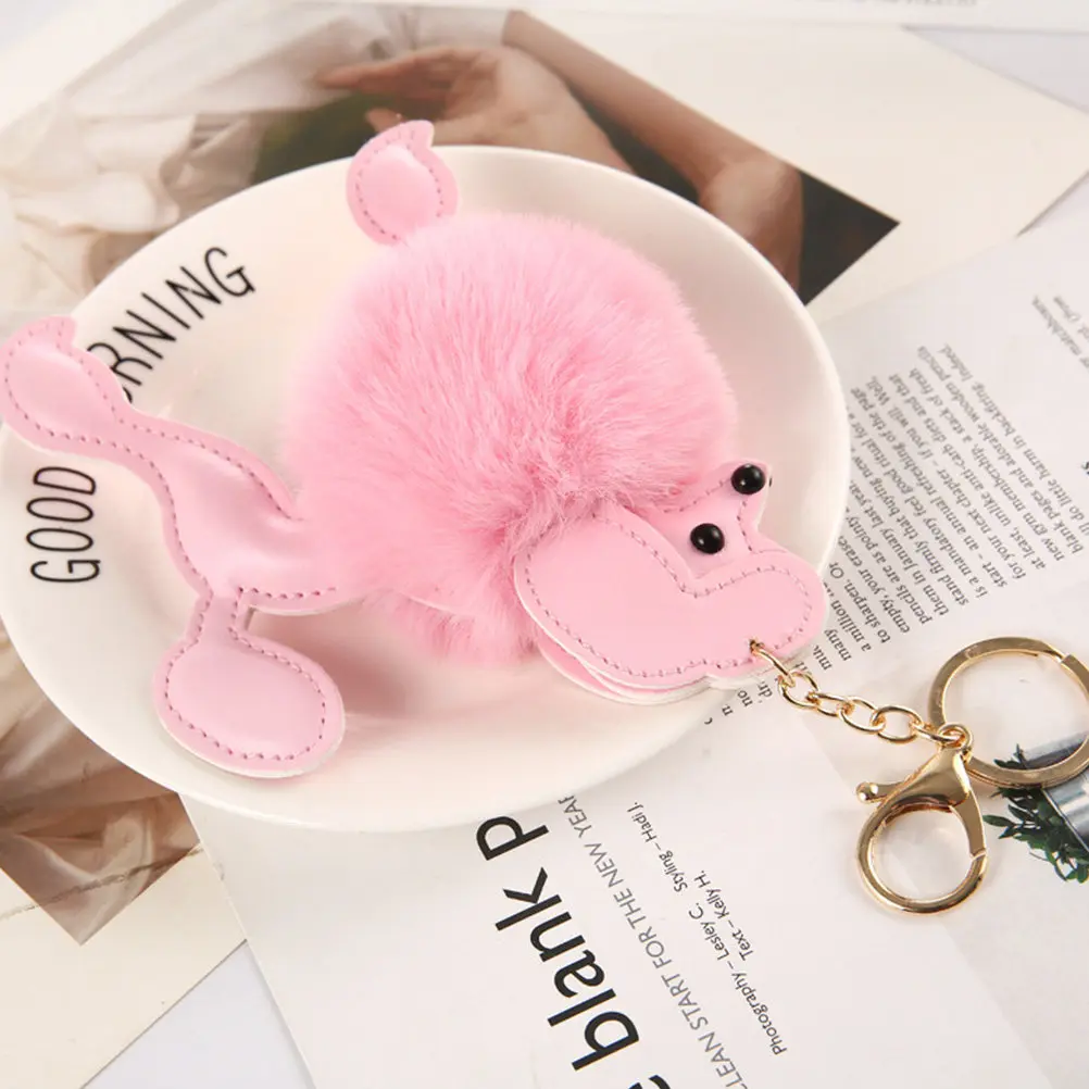 Poodle Keychain Set – 3pcs Cute Dog Pendant Key Ring for Bag, Backpack, Luggage & Schoolbag Decor