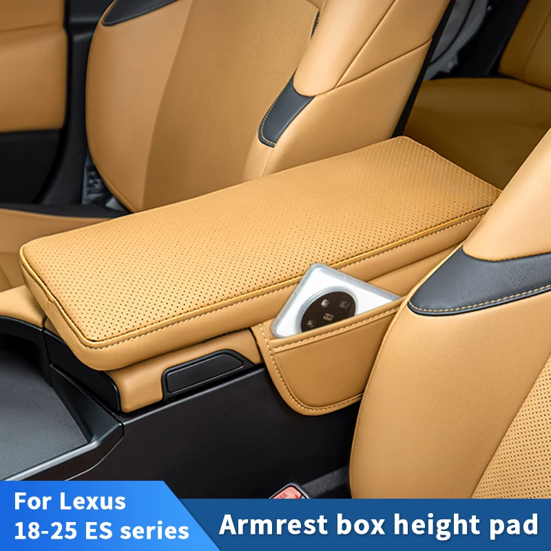 

QHCP Car Armrest Box Height Increasing Rebound Cotton Heighten Cushion With Pockets Fits For Lexus ES 18-25 Interior Accessories