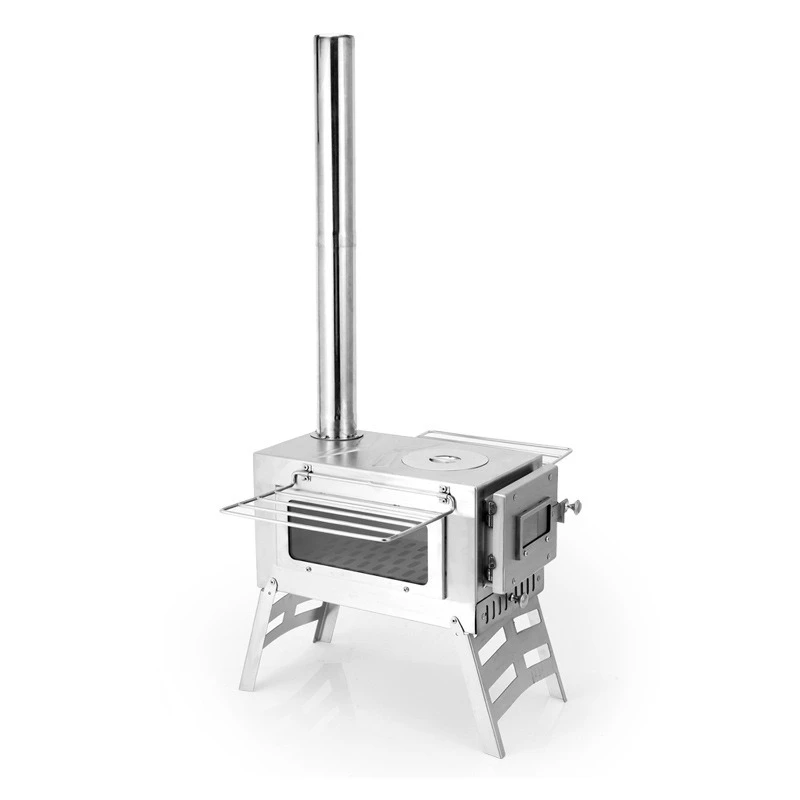 

Outdoor tent glass heating stove, camping stove, windproof outdoor portable oven, stainless steel