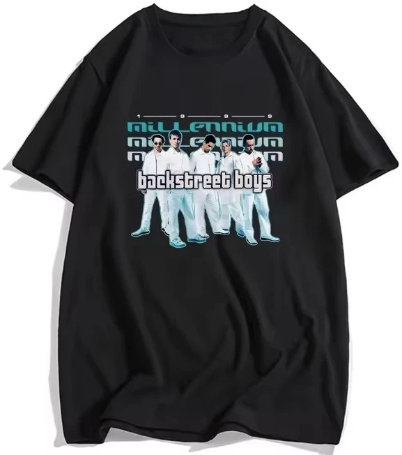 2026 New Backstreet Boys Family Matching Unisex Oversized T Shirt Vintage Boy Band Portrait Retro Letter Print Streetwear Tops