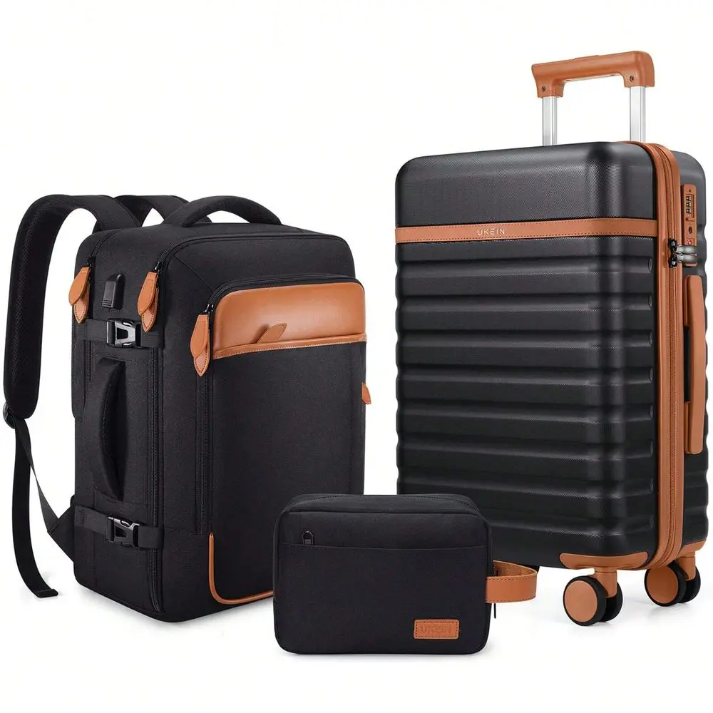

Cavalli Luggage 3 Piece Sets Carry On Luggage,20 Inch Suitcase With TSA Lock Spinner Wheels,PC Hardshell Travel Luggage Set With