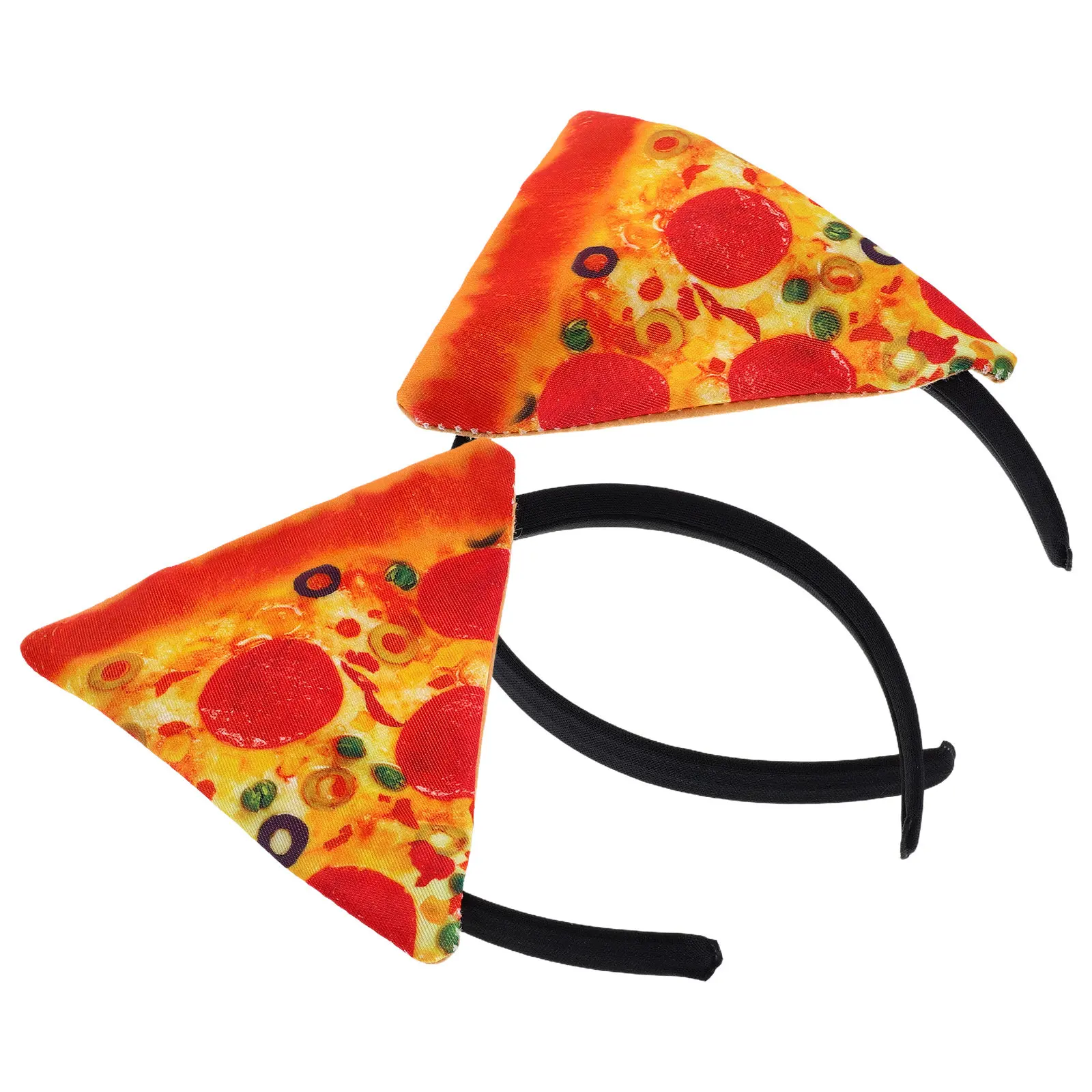 

2Pcs Pizza Hairbands Cute Edible-Look Hair Decor for Girls Women Birthday Halloween Theme Parties Hairband Hair Hoop
