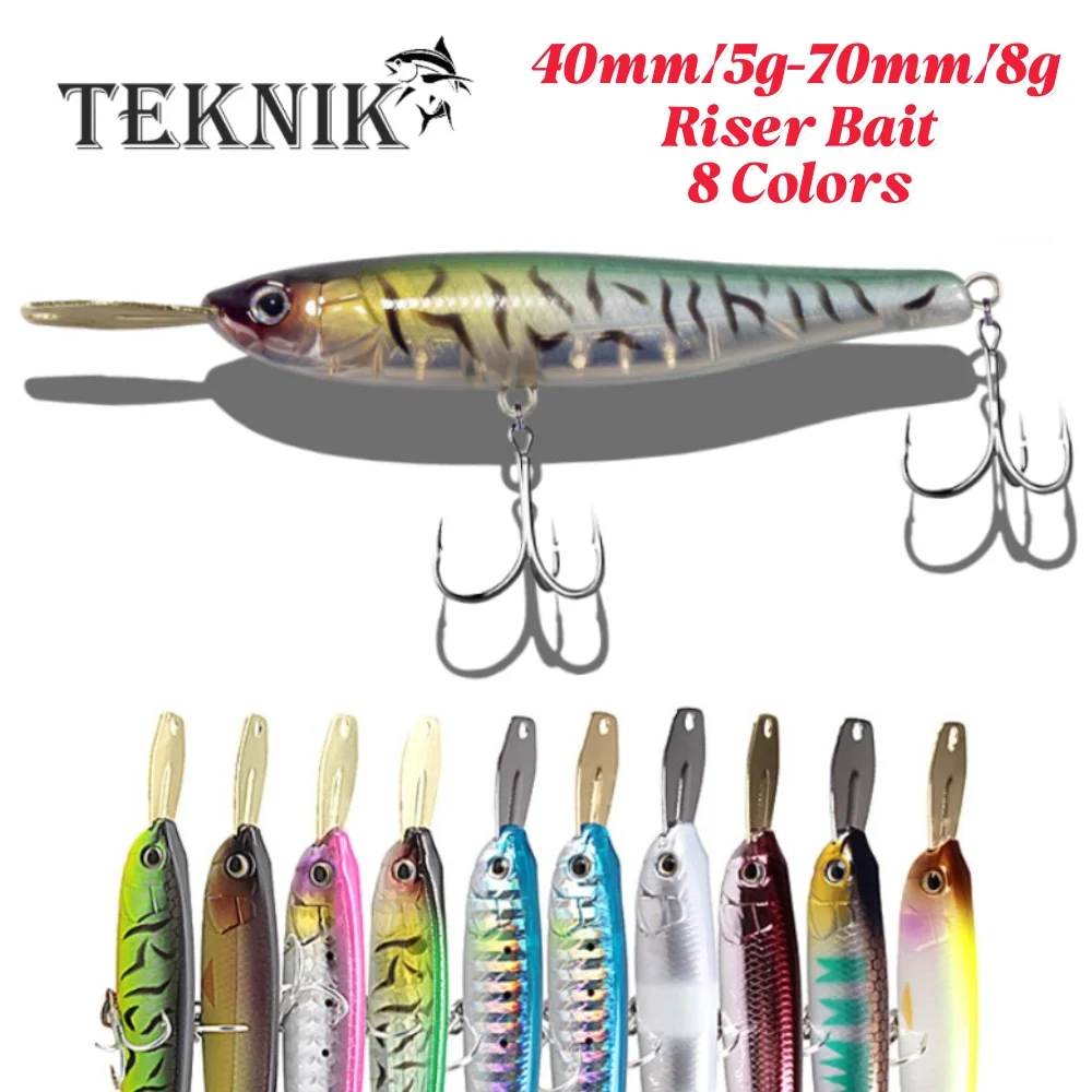 1 Uds 5/8g hundimiento Minnow Jackall Riser Bait 007R Wobblers Señuelos de pesca 40/70mm Riser Bait 004R cebos artificiales para Zander de lubina