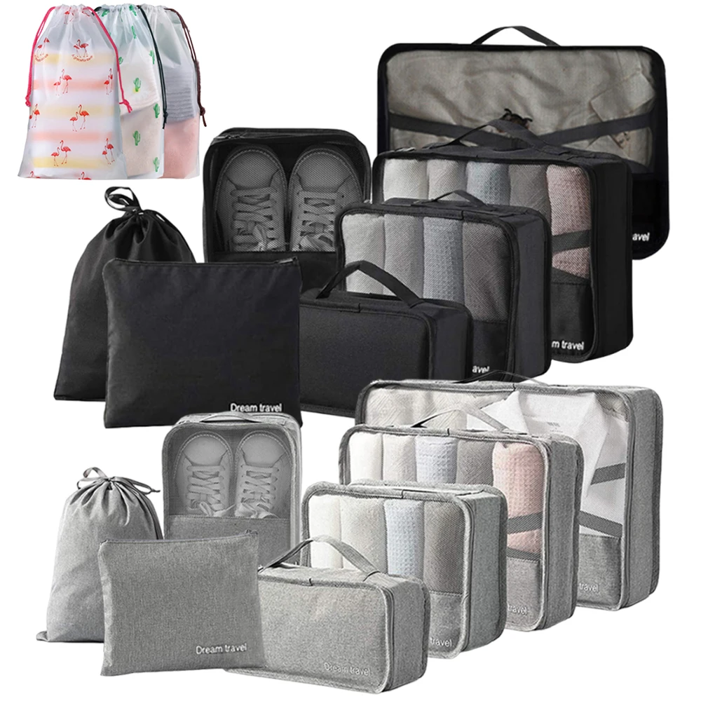 

10 шт./компл., дорожные упаковочные кубики, многофункциональные дорожные кубики, органайзер для багажа, дорожные компрессионные чемоданы, сумки для путешествий, незаменимые