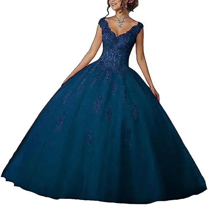 

Ball Gown vestido de 15 quinceañeras Luxury Quinceanera Dresses Lace Party Vestidos 15 Anos Vintage