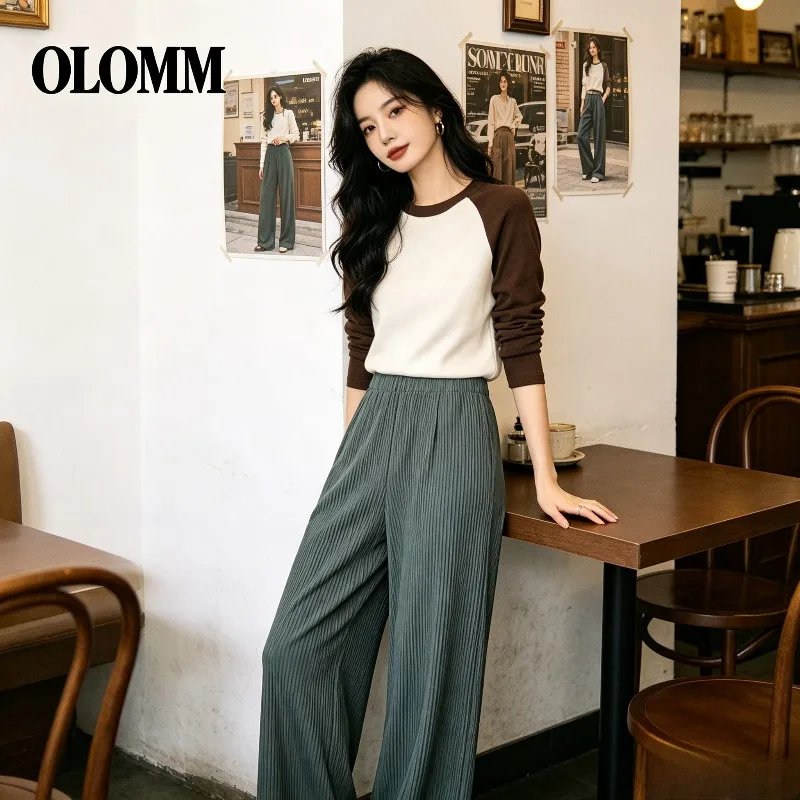 Miyake Pleated Wide-Leg Pants for Women 2026 New Fashion Pleated Spring and Autumn Pants Loose Casual Versatile Straight Pants