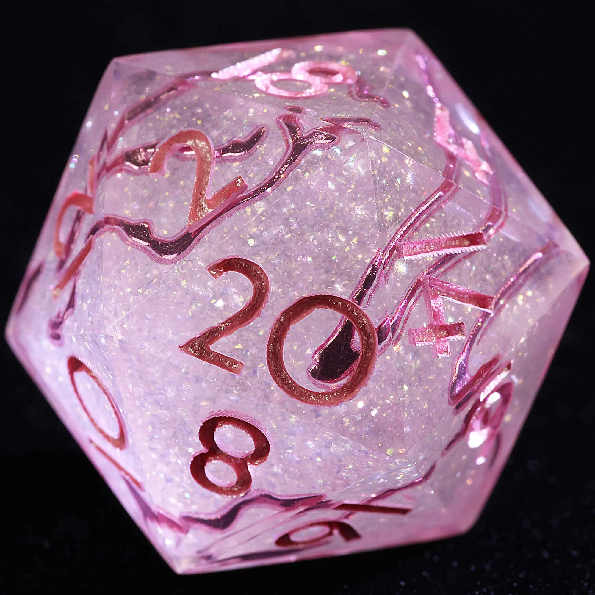 

9 Polyhedral Resin D&D Sets Dice Scattered Gold Vein