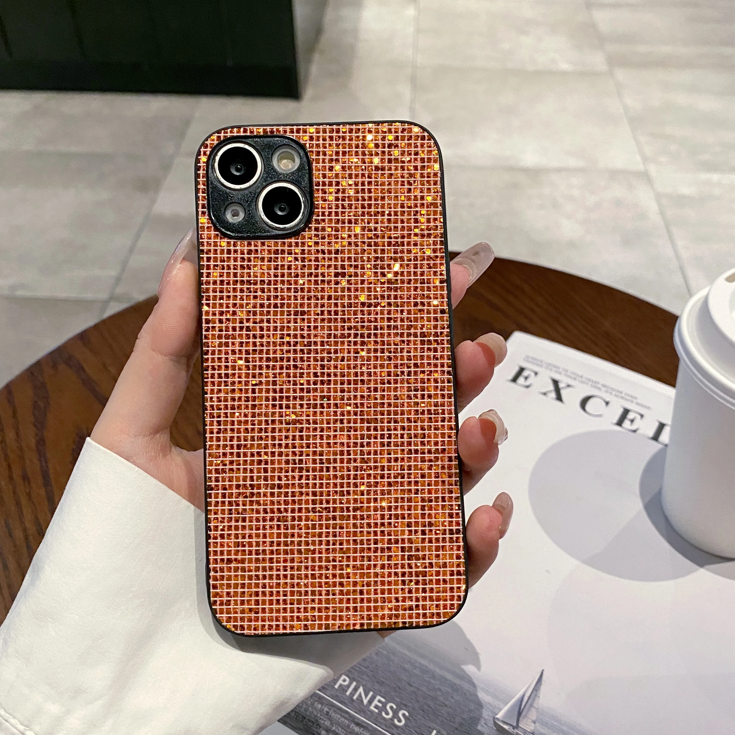 الفاخرة بلينغ بريق ملون الترتر شعرية نمط لينة قضية الهاتف آيفون 17 16 15 14 13 12 11 برو ماكس زائد 16E غطاء الهواء