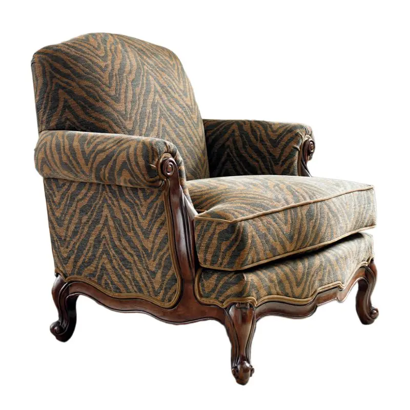 

Living room full solid wood leisure tiger chair, study furniture zebra pattern retro, fabric art single seat armrest sofa