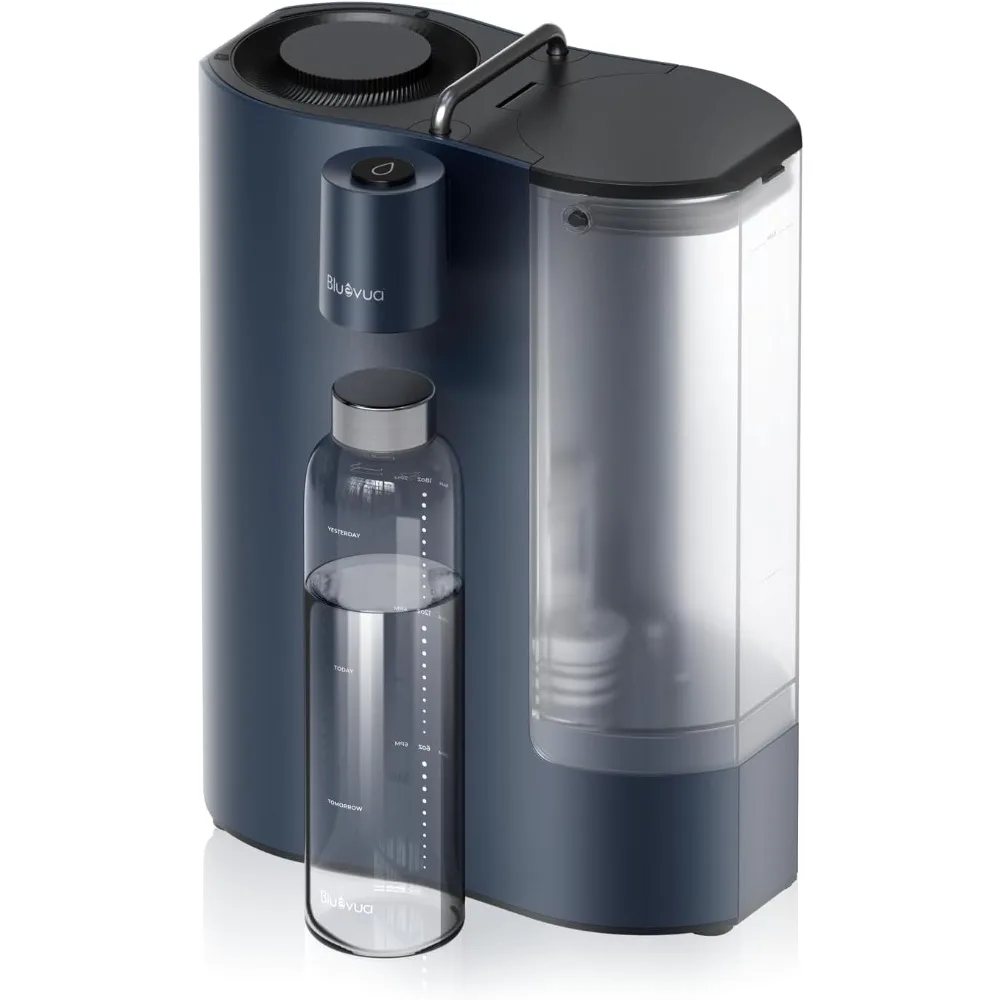 RO100ROPOT-Travel Reverse Osmosis System Countertop Water Filter, Compact 6-Stage Filtration with UV, Includes Glass Bottle