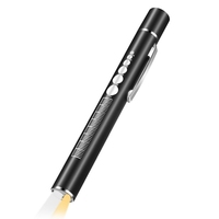 1 PCS USB Rechargeable -Handy Pen Light Black Stainless Steel Mini Nursing Flashlight Torch Lamp Pocket Led Flashlight