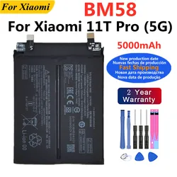BM58 Battery For Xiaomi 11T Pro 5G 11TPro 5000mAh Phone Replacement Battery Batteria + Free Tools