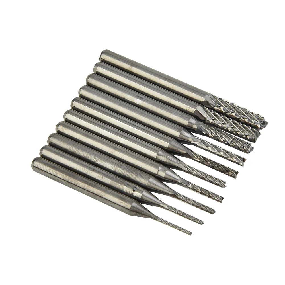 

10PCS 0.8-3.175mm PCB Engraving Rotary Drill Bit End Mill Tool Cemented Carbide Remover 1/8\" CNC Ark Brand New