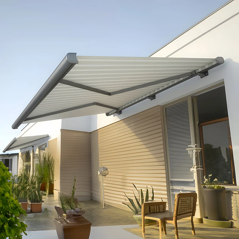 

Premium Full-Case Electric Awning - Retractable, Auto Remote-Controlled Sun & Rain Shelter for Villas, Outdoor Balconies, Homes