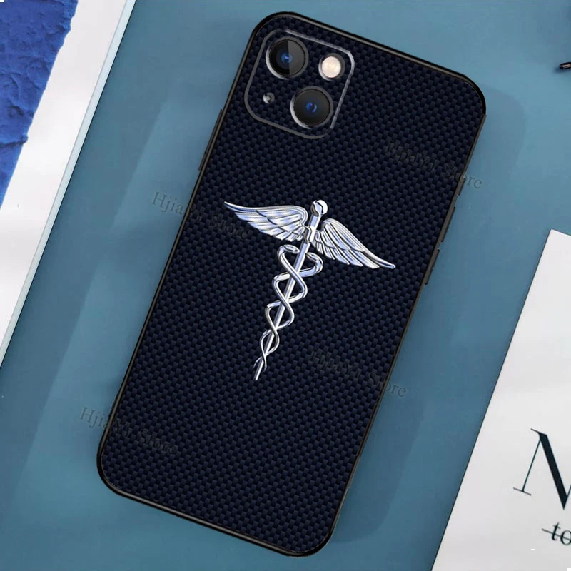 Emergency Medical Star of Life Case on For iPhone 11 12 13 Pro Max Mini X XR XS Max 6 7 8 Plus SE 2020 Phone Back Cover