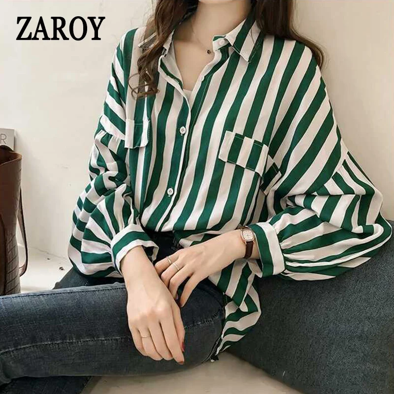 camisas Blouse Summer Shirt for Women Casual Striped Top Shirts Female Loose Blusas Autumn Fall Casual Ladies Blouses Top