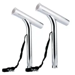 Silver Highly Polished Stainless Steel Outrigger Fishing Rod Holder, Stylish Boat Accessories, 2Pcs