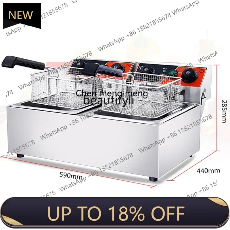 

Z189 Timed Fryer Commercial Electric Fryer Single Cylinder Fried Chicken French Fries Oil Fryer 10L