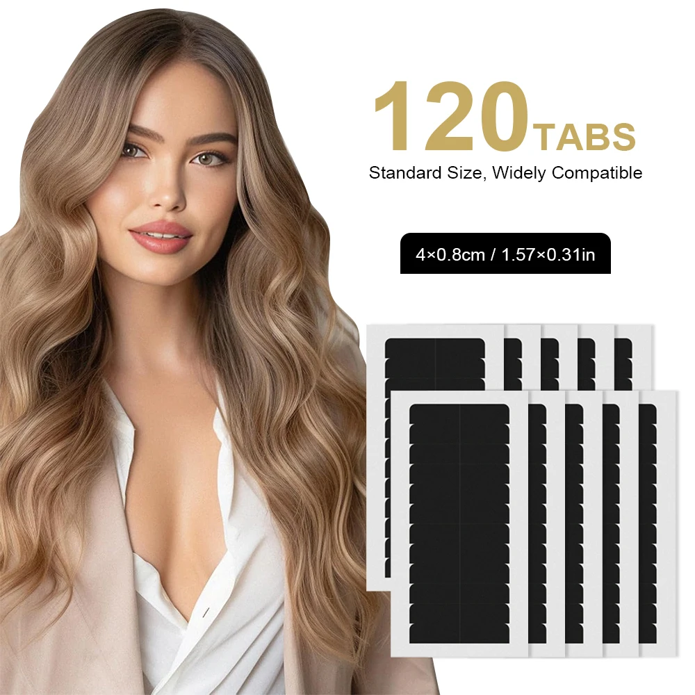 Hair Want Dubbelzijdige haarverlengingstape 4 cm x 0,8 cm Zelfklevende vervangingstape 120 voorgesneden tabbladen Tape voor tape-in extensions