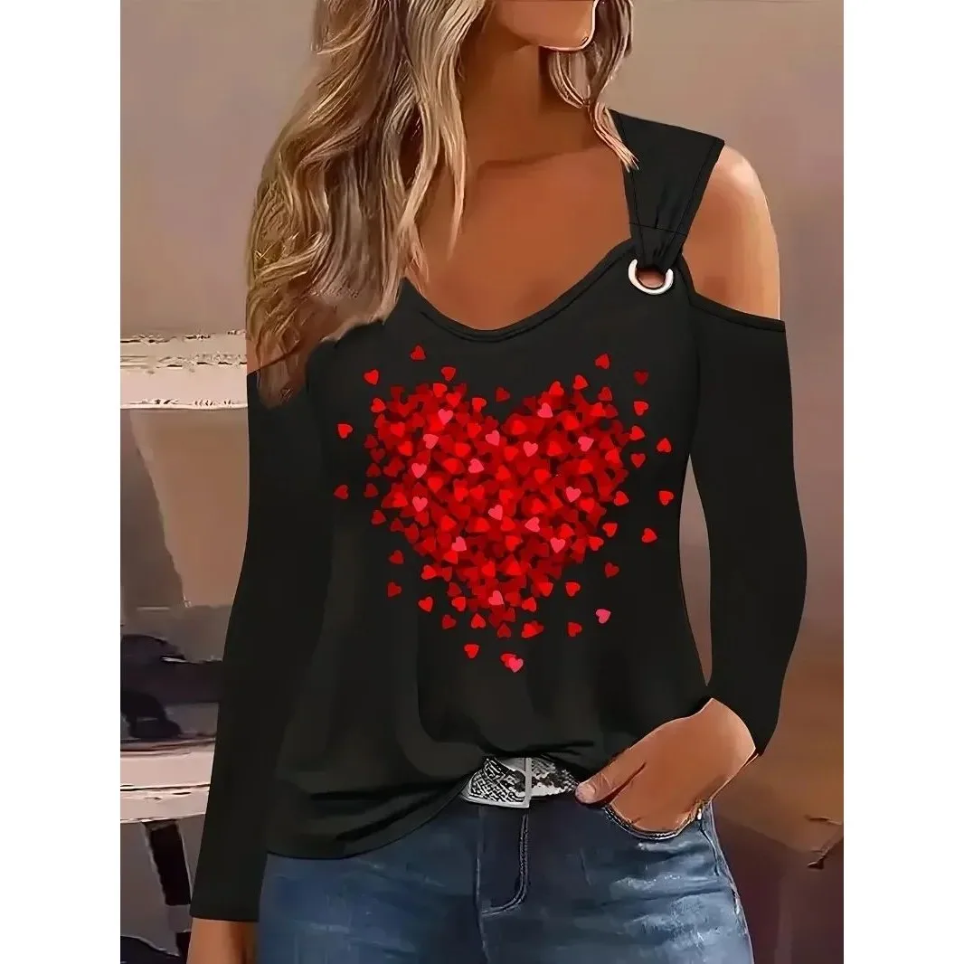 Faion Plus Size Damen-T-Shirt XL-5XL Sexy schulterfreies, lässiges, bequemes Damen-Top in großen Größen für Damen mit Birnenapfen