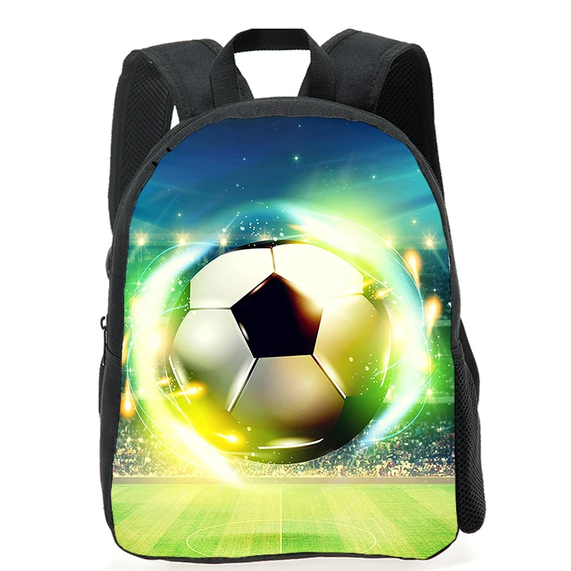 Preschool football pattern backpack, school classic children's backpack