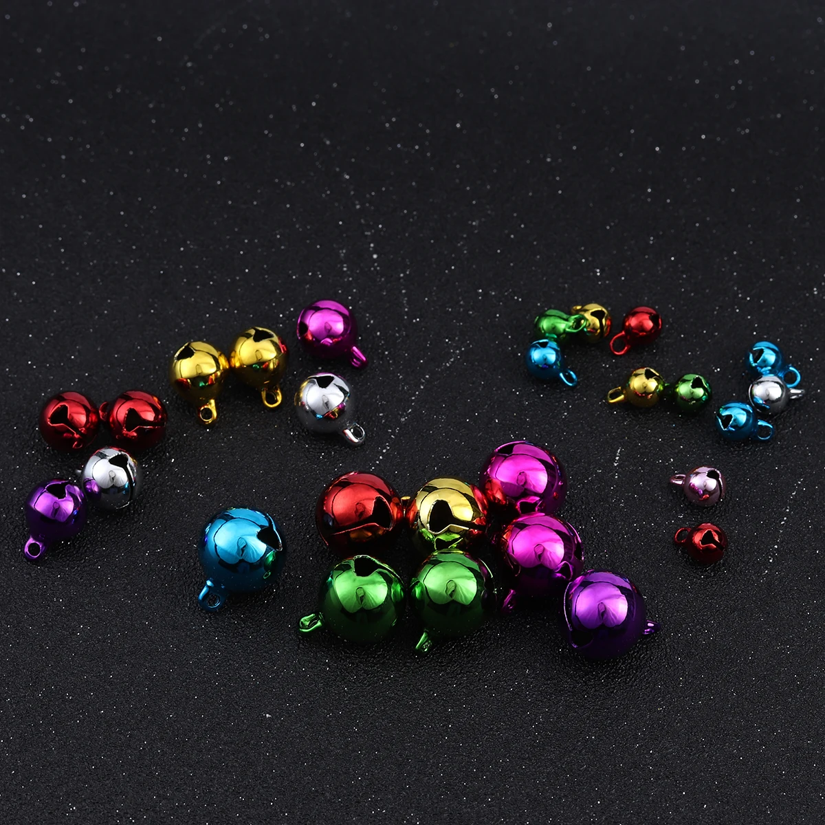 20-50pcs/Lot Color Round Bells Pendants for Christmas Crafts Ornaments Festival Party Bell Decoration Jewelry  Accessories