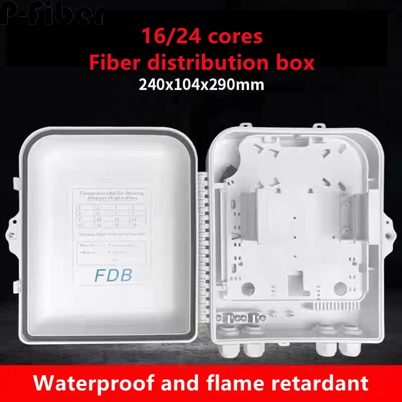 

fiber distribution box 16 /24 cores abs 240x290x104mm FDB Foreign trade 24 ports optical fiber enclosure box FTTH