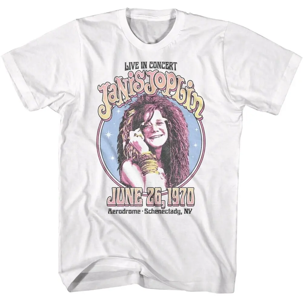 Janis Joplin Aerodrome Schenectady Men's T Shirt New York 1970 Live in Concert