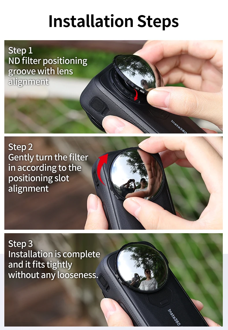 For Insta360 X6 X5 ND Filters ND16 ND32 ND64 Cinematic Motion Blur Tempered Glass Filter For Insta 360 Action Camera Accessories
