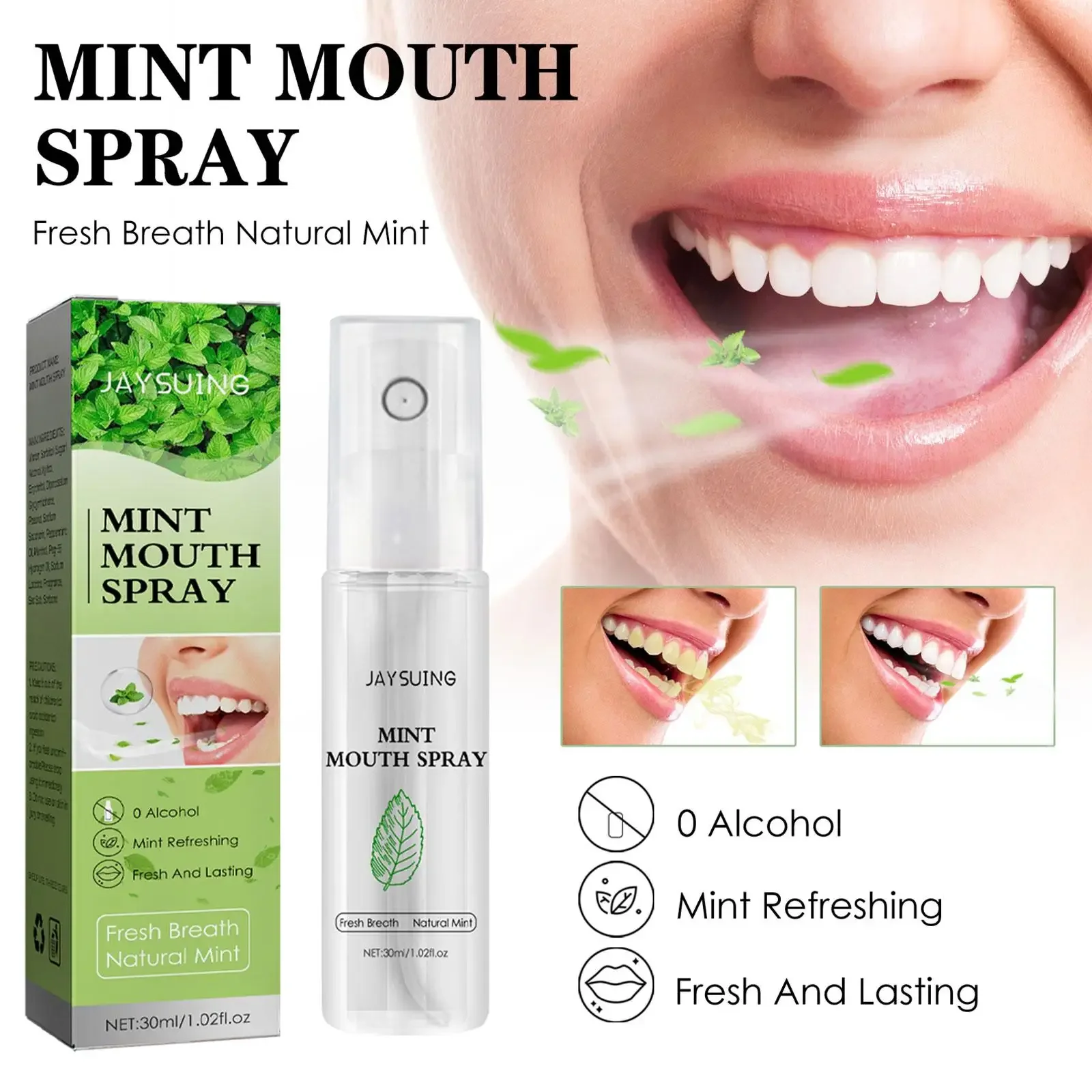 30ml Mint Spray Breath Freshener Mouth Spray Odor Treatment Spray Refresher Fresh Breath Remove Bad Breath Smoke запах изо рта