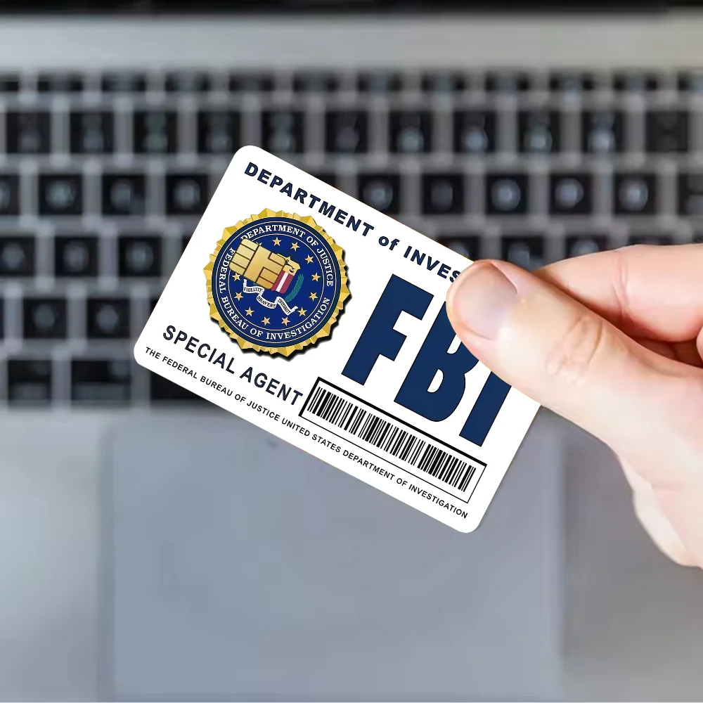 F-FBI Bank-Kreditkarten, Buspass-Aufkleber, coole Dekoration, wasserfest, 4 Stück Karte – Detail 4
