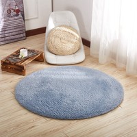 Fluffy Round Carpet Rugs for Bedroom Living Room Study Tent Solid Color Floor Car Thick Soft Plush Anti-Slip Carpet Children Rug