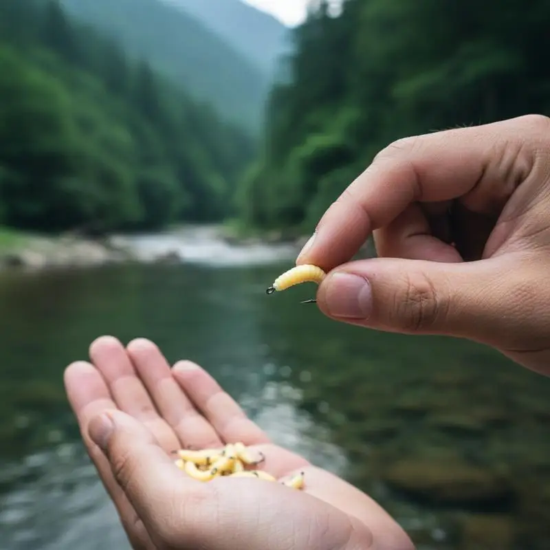 Gummi-Mehlwürmer Weiches Angelköder-Set 30 Stück mit Haken Bionische Wurmköder für Süßwasser-Angelaktivitäten – Detail 2