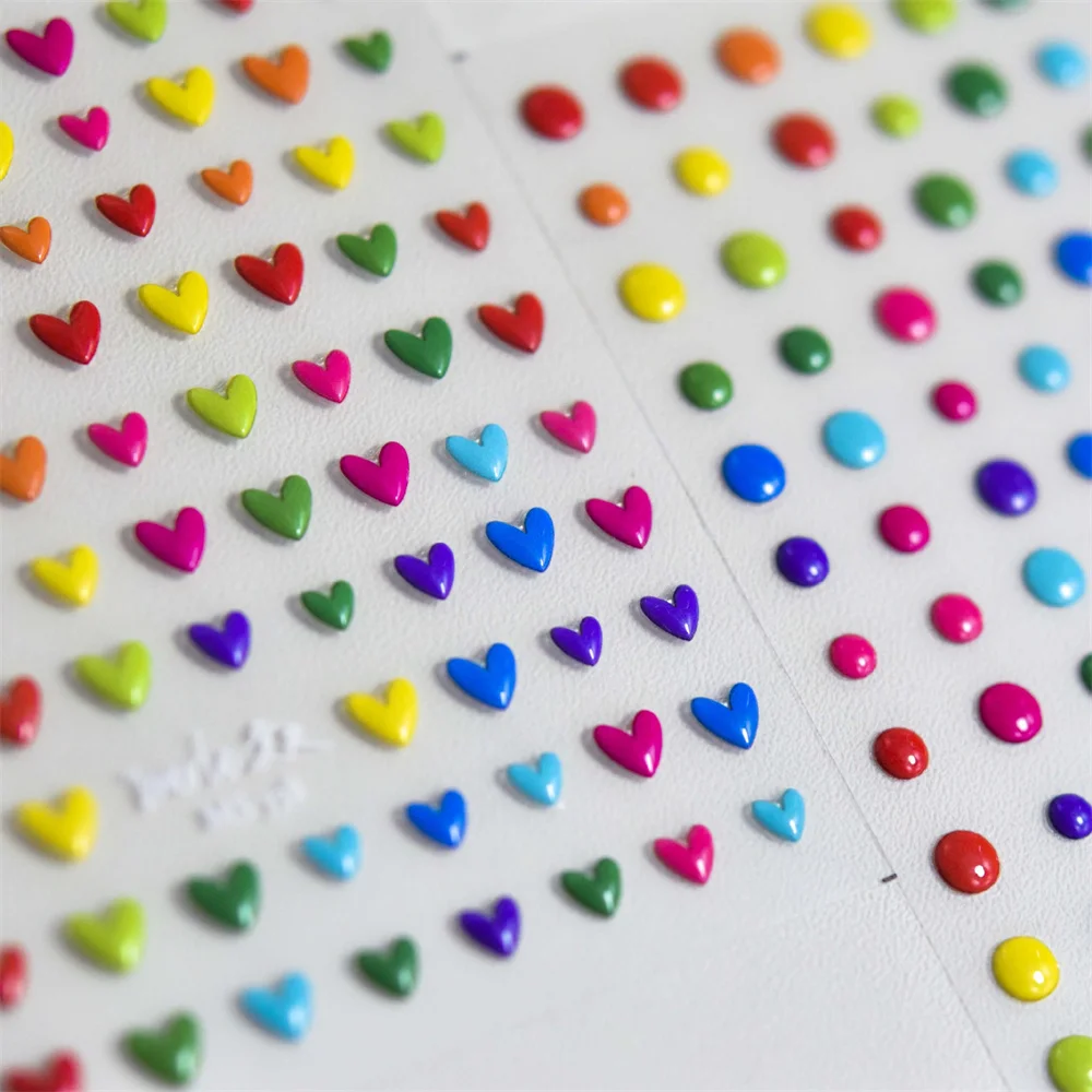 1pcs 5D Exquisite Jelly Kawaii Heart Nail Art Stickers Fashion Cartoon Love Nail Transfer Slider Decals DIY Decoration Accessory