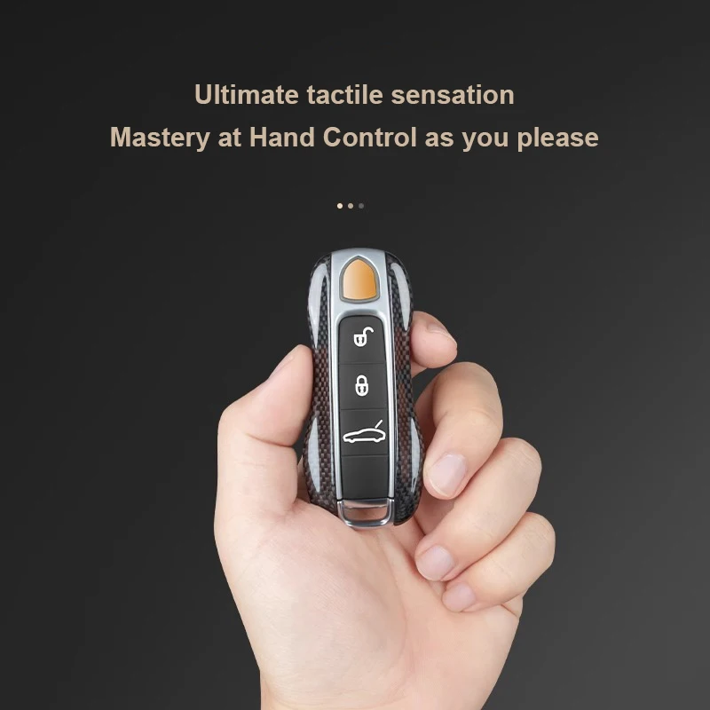 For Porsche Macan Cayenne 718 Boxster Cayman Panamera 911 Taycan Real Carbon Fiber Key Fob Cover Key Housing Cover Shell Case