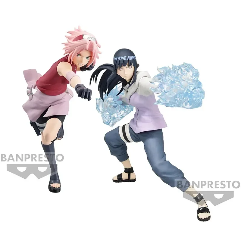 Bandai Original Anime NARUTO Shippuden Figure VIBRATION STARS Hyuuga Hinata Haruno Sakura Action Figures Model Toys