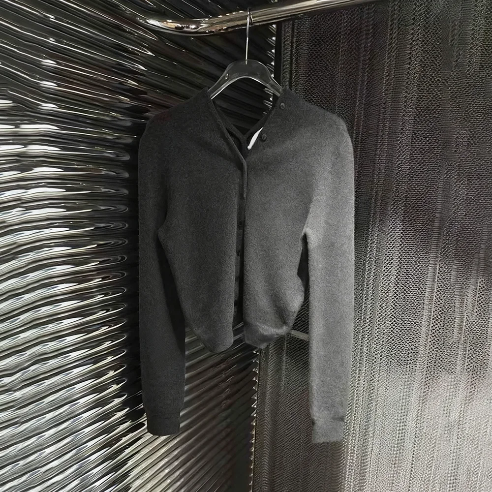 

Fashionable V-Neck One-Shoulder Long Sleeve Knitted Short Fit Sexy Women's Top Trendy Open Cardigan Style Casual Wear